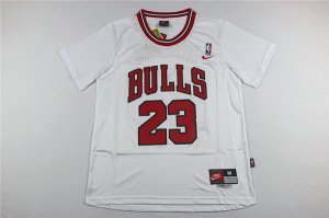 Maillot De Basket Chicago Bulls Michael Jordan 23 Manches Courtes Blanc